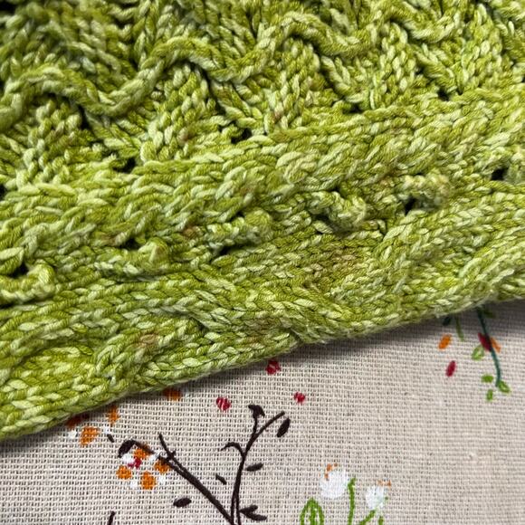 Sigrid Olsen Cable Knit Sweater Fisherman Pullover Jumper Pointelle Green XS - Picture 7 of 7